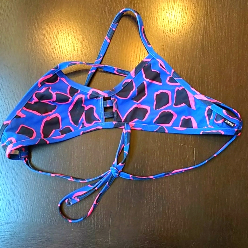 Jolyn Swimsuit top Medium Tomcat blue leopard